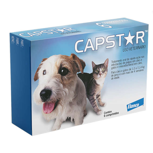 Cap Staer Capstar 11,4mg - Com 6 Comprimidos - Azul