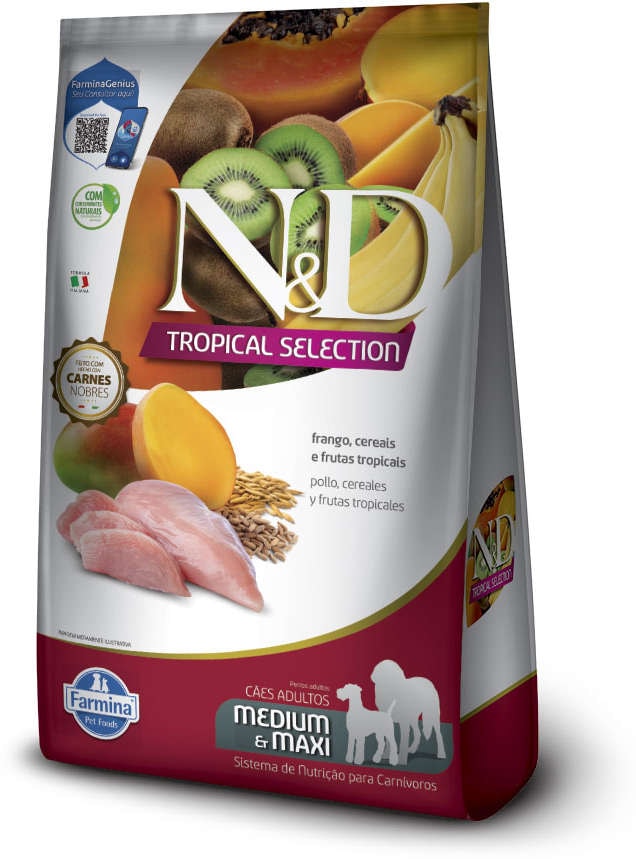 Ração Nd Tropical Selection Canine Adulto Médio e Maxi Frango 10,1 Kg